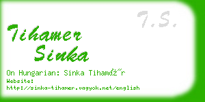 tihamer sinka business card